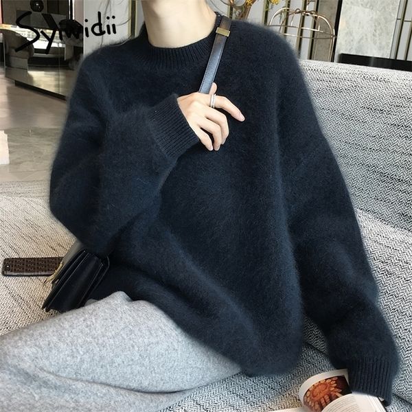 syiwidii maglione oversize donna pullover lavorato a maglia abbigliamento invernale donna manica a pipistrello casual plus size donna top coreano 201130