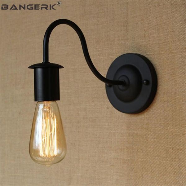

nordic design single head industrial wall lamp loft vintage black iron sconce wall light bedside home decor lighting fixtures