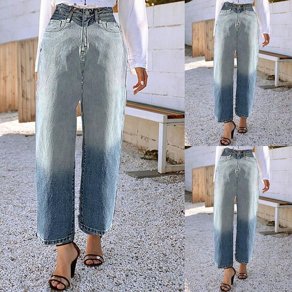 

women's jeans women solid color flared high flares ankle fashion pants trouser 2021 plus size all-match spring autumn ladies, Blue