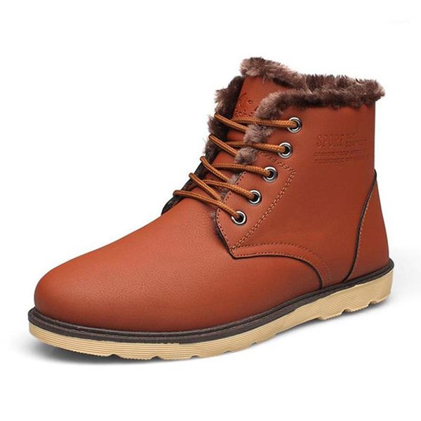 

autumn winter boots men shoes ankle boots snow new style men shoes casual fashion lace-up warm hombre1, Black