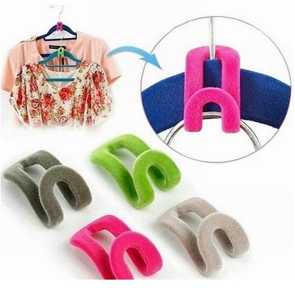 

10 pcs/lot mini flocking hooks for clothes hanger closet organizer travel clothes hanging organizer coat hooks spac bbykrt