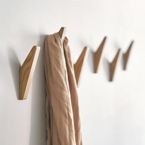Творческий японский дуб крючок настенные пальто деревянные одежды одежда халат вешалка шарф наушники дома эль ресторан украшение 220311