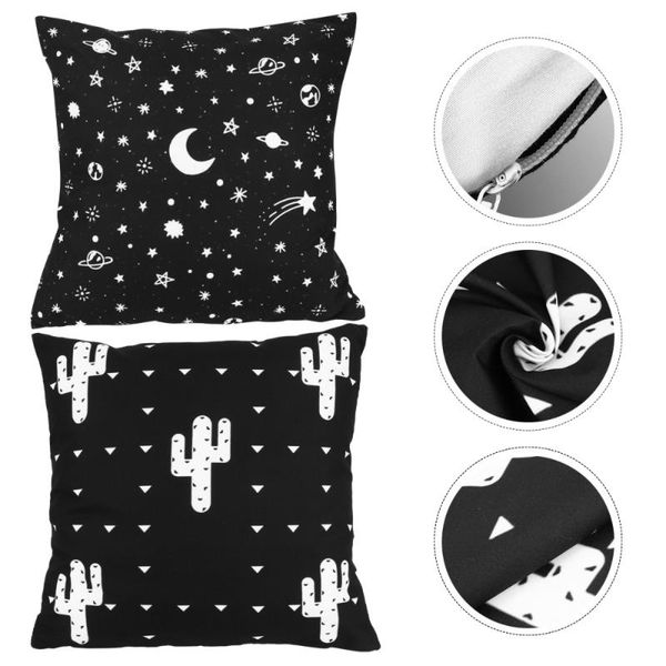 

cushion/decorative pillow 2pcs pillowcase decorative fashionable simple modern black case cover protector for couches