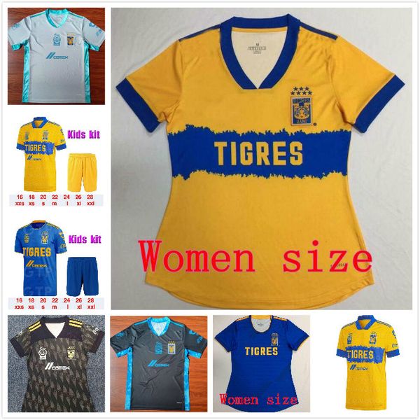 

men 2020 2021 tigres uanl soccer jersey 20 21 mexico club yellow 7 stars gignac vargas sosa away blue home football shirt, Black