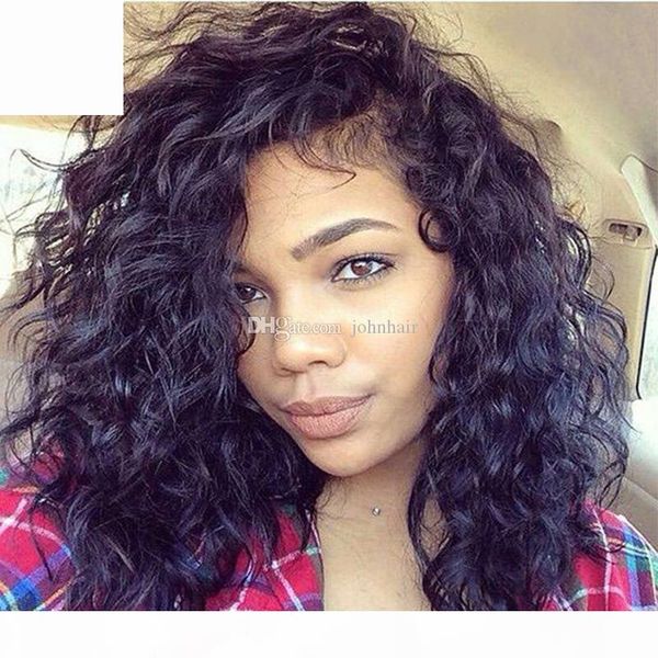 

9a pre plucked human hair wigs with baby hair water wave peruvian virgin full lace wigs lace front wig for black women, Black;brown