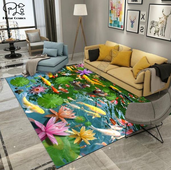

lotus goldfish carpet square anti-skid preain cal mat 3d коврик нескользящая коврик столовая гостиная мягкая спальня ковер