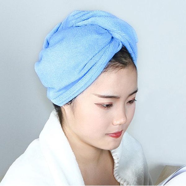 

1pc women hair drying hat quick-dry hair towel cap hat bath microfiber solid towel cap super absorption turban dry