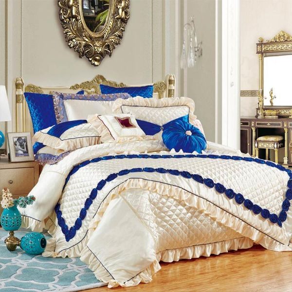 

bedding sets svetanya luxury wedding embroidered 11pcs set silk cotton linens king size duvet cover set1