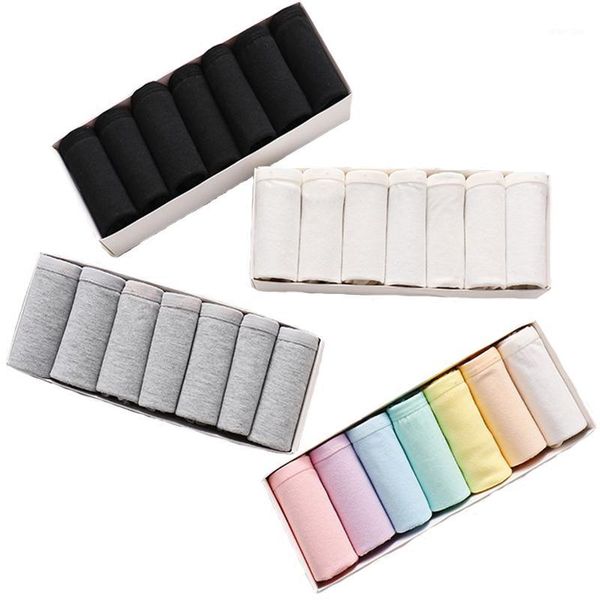 

7pcs/lot panties for women seamless underwear cotton girl solid lingerie breathable seamless comfortable briefs everyday1, Black;pink