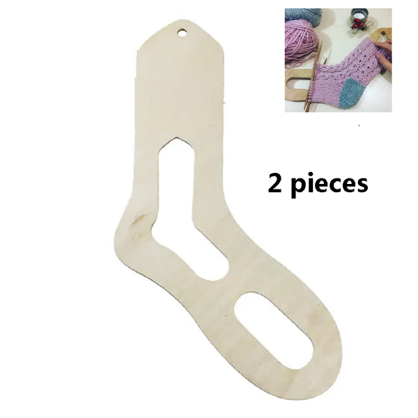 

2 pieces natural wood sock for diy christmas sock gifts knitting handle home weave yarn crafts household knitting tools, Black