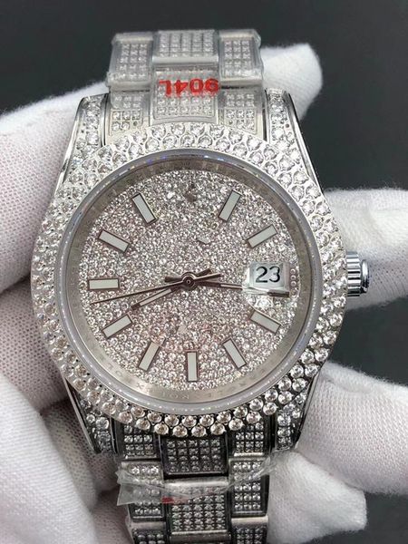 

2021 classic atmosphere good looking stainless steel diamonds high-end men's watches luxury fashion black dial men's watch, Slivery;brown