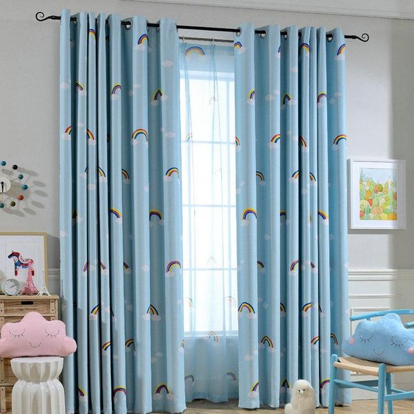 

curtain & drapes cartoon rainbow clouds embroidered fabric children curtains for kids bedroom window treatments kitchen living room