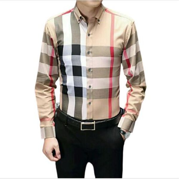 

luxurys designers dress shirt menswear fashion society black men solid color business casual mens long sleeve s-3xl#6616, White;black