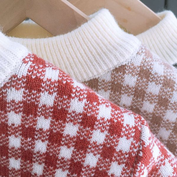 

children's underpainting autumn winter 2020 wear sweater plush korean plaid boys' and girls' t-shirt double layer thickening, Blue