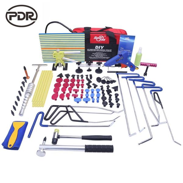 

professional hand tool sets pdr tools rods hook set paintless dent repair reserve hammer puller car body crowbar suction cups remove dents