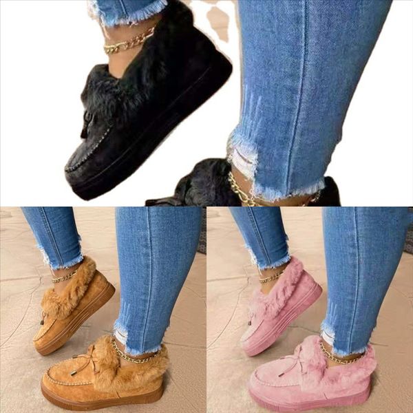 

orjb0 cotton snow boots slippers children's winter cartoon kid's dinosaur home shoes mop cotton plus velvet yarn non-slip warm sof, Black