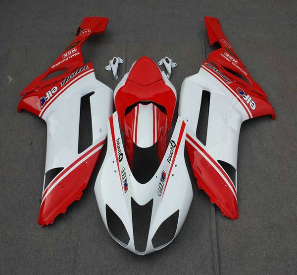 Kit de carenado de carrocería de motocicleta para KAWASAKI Ninja ZX6R 636 07 08 ZX 6R 2007 2008 ABS carenados rojos y blancos carrocería + regalos KB34