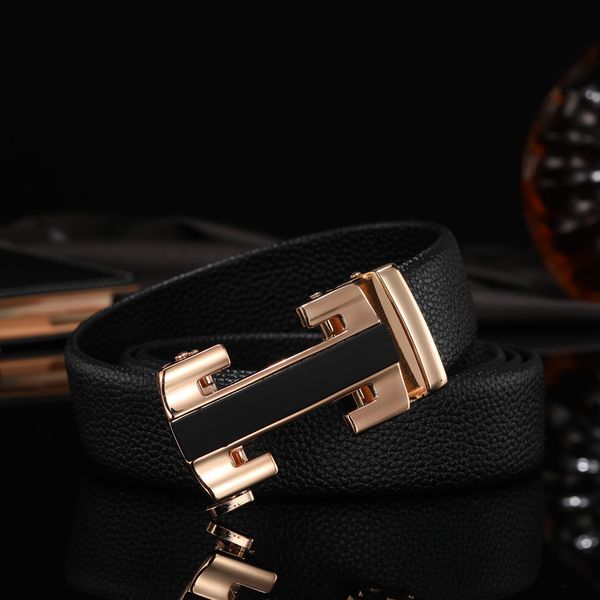 

automatic buckle business men's scratch resistant belt, Black;brown