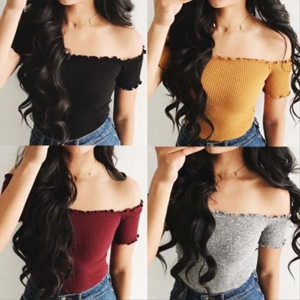 

fashion women summer casual tank vest blouse short sleeve crop shirt womens ladies solid brief shirts blouses, White