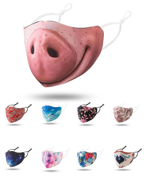 

2020 party masks breathable cotton printing face mouth mask pm2.5 washable dustproof anti-smog protective mask