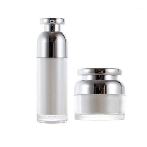 

storage bottles & jars 30g sliver cover cream jar spray packing plastic vacuum cosmetic bottle 20pcs/lot1