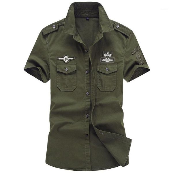 

shirt army style mens shirts tactical short sleeve shirts collar american uniform clothing green male1, White;black