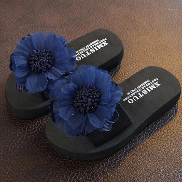 

slipper children slippers summer girl princess shoes lovely flowers parent child open toe students kids s5091, Black;grey