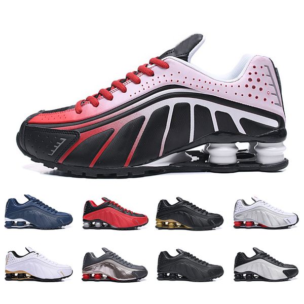 

mens shox running shoes r4 athletic triple black white trainer outdoor men women trainers sneakers size 40-46 quality