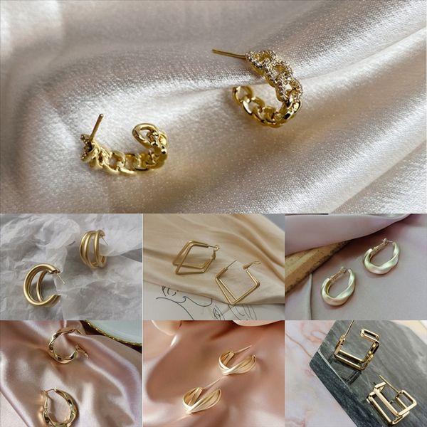 

usr luxury designer on g rhinestone clip earrings earring mens hip hop jewelry iced out diamond stud earring pandora style fashion earings, Golden