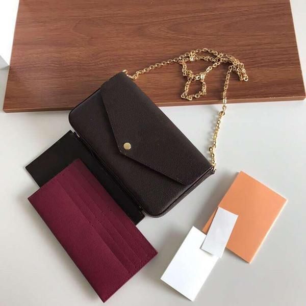 

ladies classic three-piece chain wallet shoulder bag ladies handbag crossbody chain letter handbag