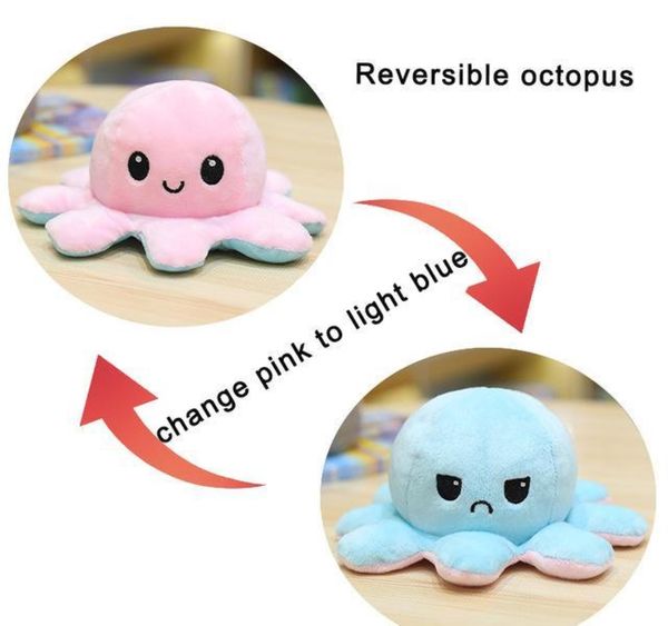 

плюшевые игрушки симпатичные обратимые осьминоги фаршированные смешные двухсторонние осьминоги мягкая кукла детские игрушки день рождения gi