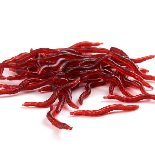 

20pcs lot soft lure fishing simulation earthworm red worms artificial fishing lure tackle lifelike fishy smell lures e3 wmtzpu