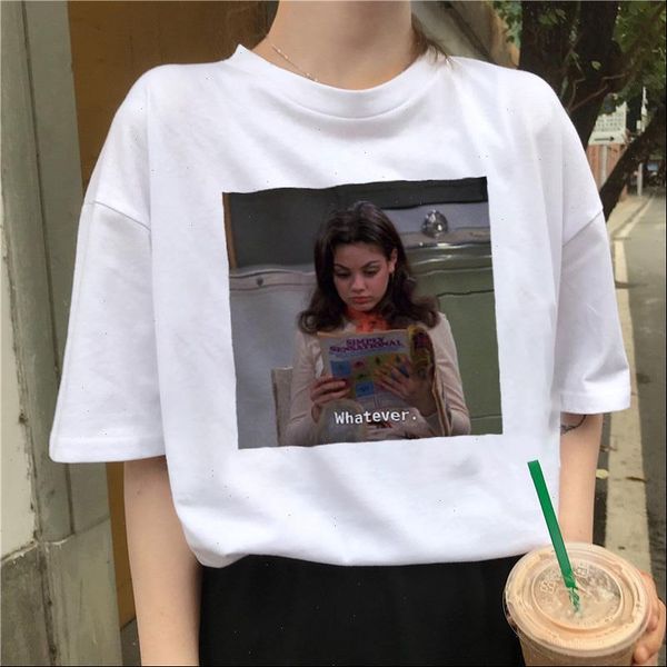 

summer fun cute spoof tees casual kawaii loose harajuku album dropshipping vintage short sleeve punk women clothes t shirt, White