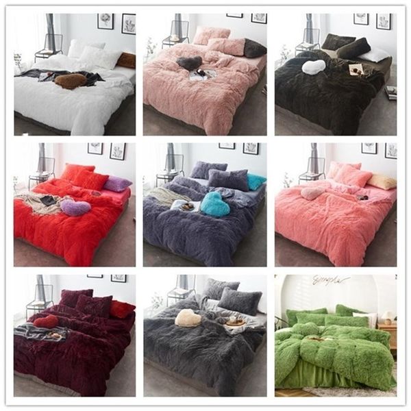 

sheet winter thicken four-piece bedding set designer comforters flannel coral fleece bed sets dhe1420