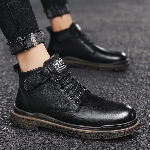 

2020 winter men fashion warm boots snowshoes teddy shoes apartments, Black;brown