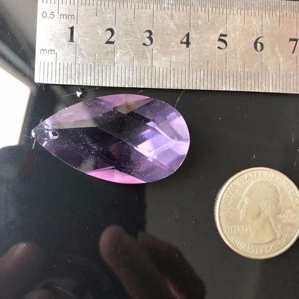 

5pc lilac glass crystal suncatcher prism drop pendant 40mm chandelier part diy lamp accessories craft supply 1 hole h bbygfh