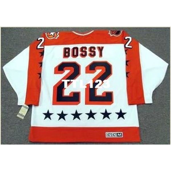 

121 #22 mike bossy 1986 wales "all star" ccm vintage k home hockey jersey or custom any name or number retro jersey, Black