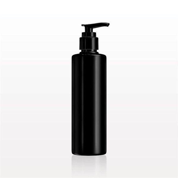 

storage bottles & jars 6 ps/lot 8.33 oz 250ml cylinder bottles, black with sprayer or lotion pump pet bottle for shampoo dispenser
