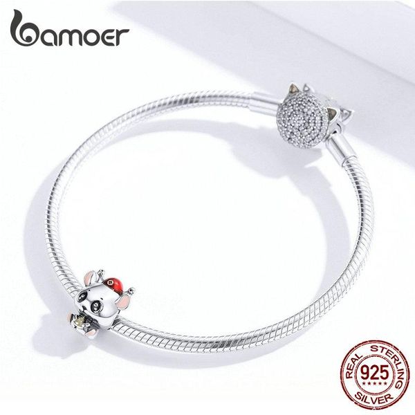 

bamoer стерлинговые серебро 925 животных металлические бусины подходят для оригинального серебра 925 bractele bracete 2020 ювелирных изделий, Silver