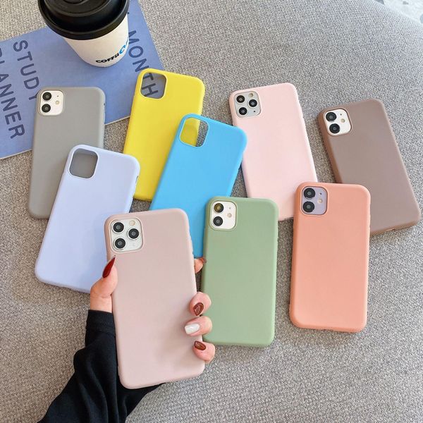

sile solid color phone case for iphone 12 12 pro soft cover candy color iphone 12 mini pro max q sqckmv