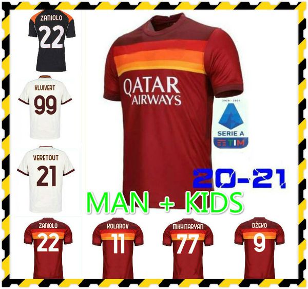 

2020 roma soccer jerseys dzeko kluivert zaniolo 20 21 football shirt ome oma pellegrini de rossi as totti camiseta de futbol maillot foot, Black;yellow