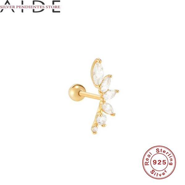 

stud aide 100% 925 sterling silver small piercing earrings set 2021 personalized petal thread for women aretes, Golden;silver