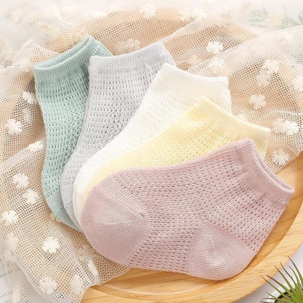 

5 pairs/lot 3-8y infant baby socks for girls boys cotton mesh summer cute newborn toddler socks baby clothes accessories1, Pink;yellow
