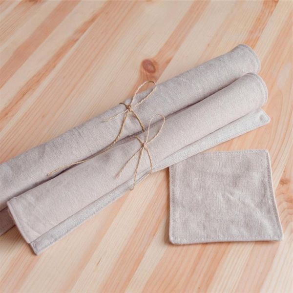 

natural linen table mat cup mat decoration napkin