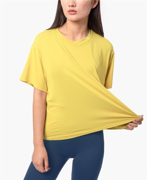 

yoga outfits loose shirt short sleeve crop women skinny quick dry sport slim gym solid running t-shirt1, White;red
