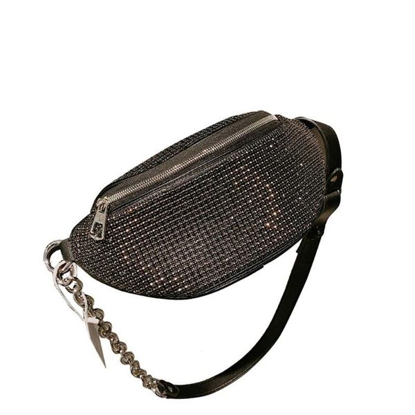 

ycscl2020 new diamond-encrusted king waist bag fashion one-shoulder cross-body chest bag trend versatile chain web celebrityn