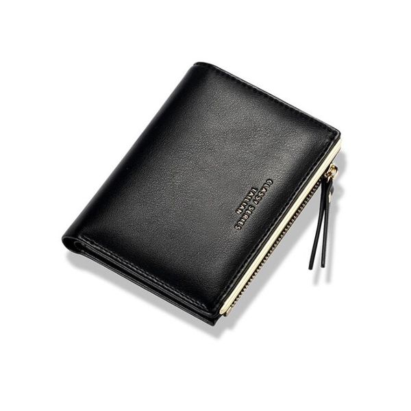 

new fashion simple short wallet casual personalized zipper women's purse, Red;black