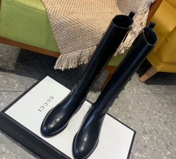 

womens flat-bottomed boots fashionable all-match cowhide lining sheepskin autumn and winter womens clothing italy new product leather outsol, Black