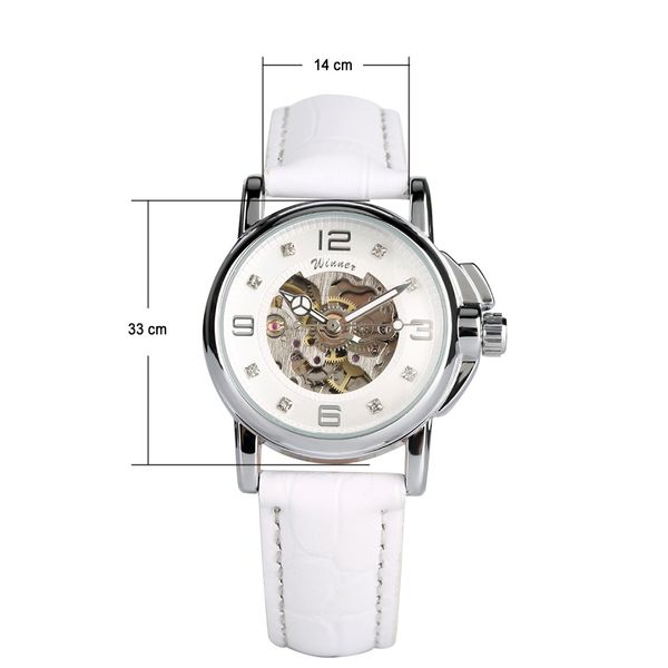 

high end women's watch automatic mechanical watch ladies clock skeletons wristwatch hollow, Slivery;brown