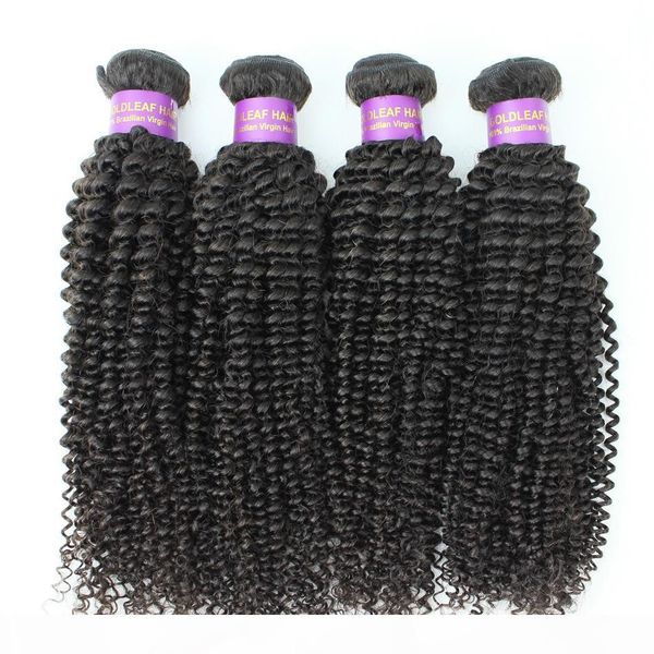 

goldleaf mongolian kinky curly virgin hair 3 pieces lot 100% brazilian human hair weaving kinky curly peruvisan malaysian hair extensions, Black